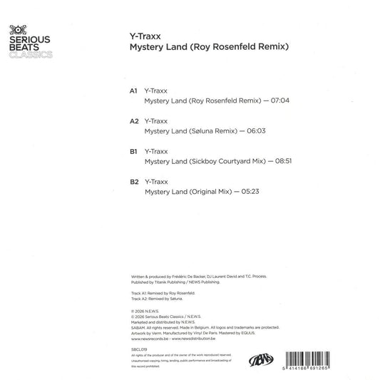 Y-TRAXX - MYSTERY LAND (ROY ROSENFELD REMIX) (VINYL 12" Serious Beats Classics SBCL019 2026) |