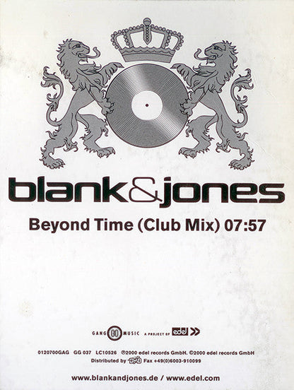 Blank & Jones - Beyond Time (Club Mix) (12" VINYL) | Excellent (EX) Generic