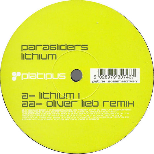 Paragliders - Lithium (12" VINYL) | Excellent (EX) Very Good Plus (VG+)