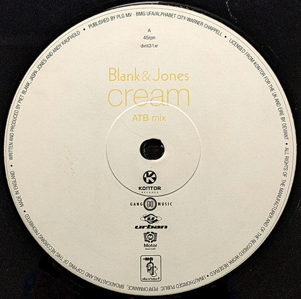 Cream (12" vinyl) | Very Good (VG) Very Good Plus (VG+)