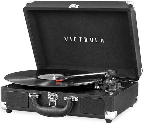 Victrola - Victrola-550BT-BLK Journey Bluetooth Wireless Suitcase Turntable 3 Speed (Black, Built-In Speakers) |