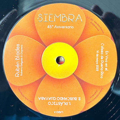 Ruben Blades - Siembra 45 Aniversario En Vivo en el Coliseo de Puerto Rico 14 de mayo 2022 (2xVINYL) | Mint (M) Mint (M)