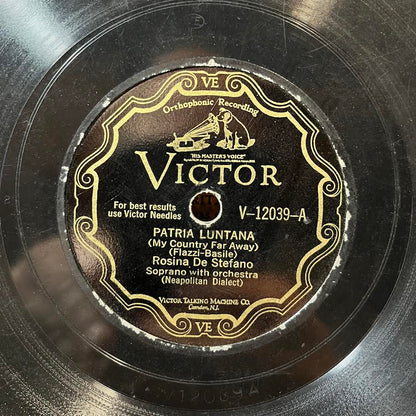 ROSINA DE STEFANO - Patria Luntana / E Campane D A Madonna (10" 78RPM) | Very Good (VG) Generic
