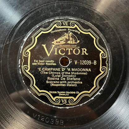 ROSINA DE STEFANO - Patria Luntana / E Campane D A Madonna (10" 78RPM) | Very Good (VG) Generic