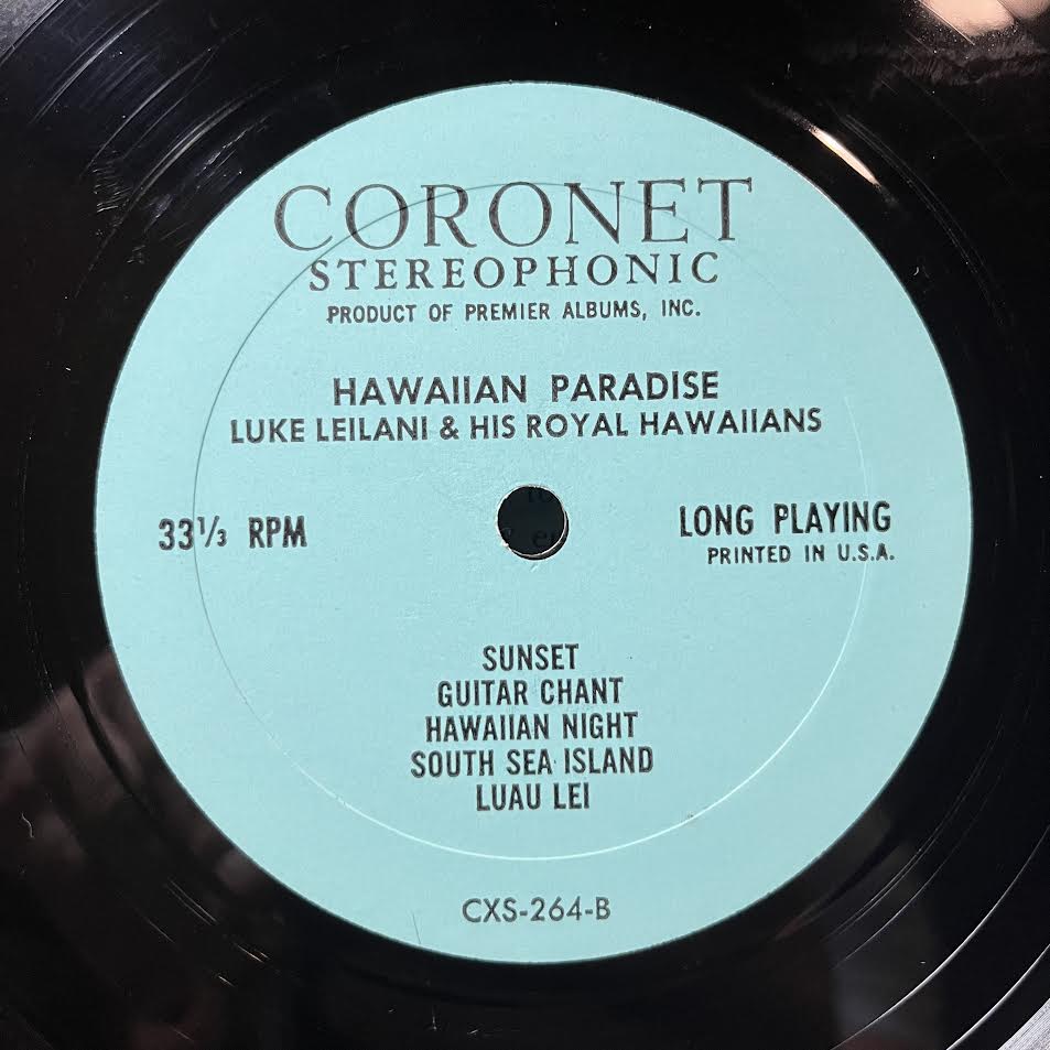 Luke Leilani & His Hawaiian Rhythm - Hawaiian Paradise (VINYL) | Excellent+ (EX+) Excellent (EX)