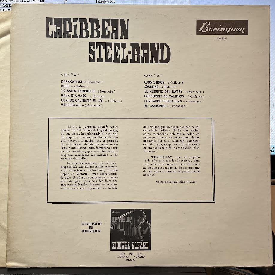 Caribbean Steel-Band (VINYL) | Very Good Plus (VG+) Very Good Plus (VG+)